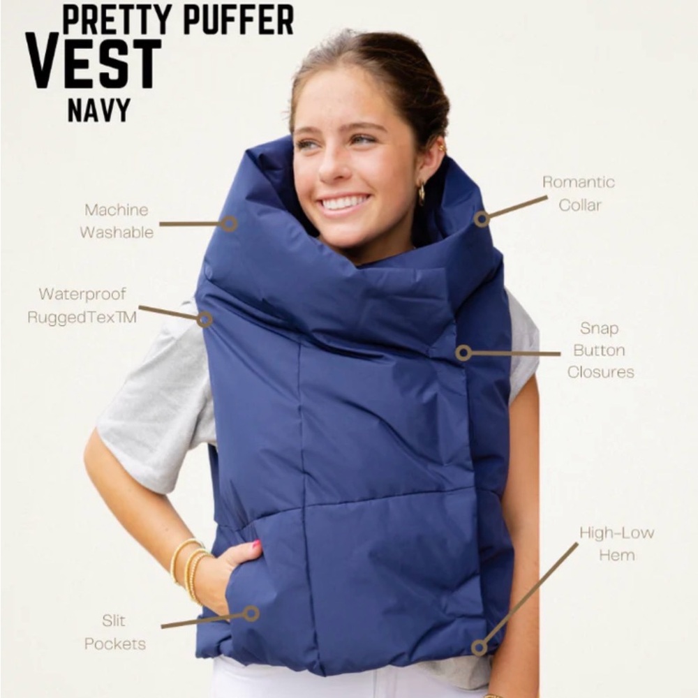 Pretty Rugged - Navy Puffer Vest - Size S/M - New Without Tags